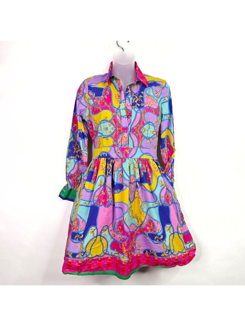 New York and Company Abstract Print Shirt Dress